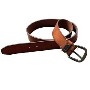 Fossil Genuine Leather Belt Brown Men’s Medium Brass Buckle GUC